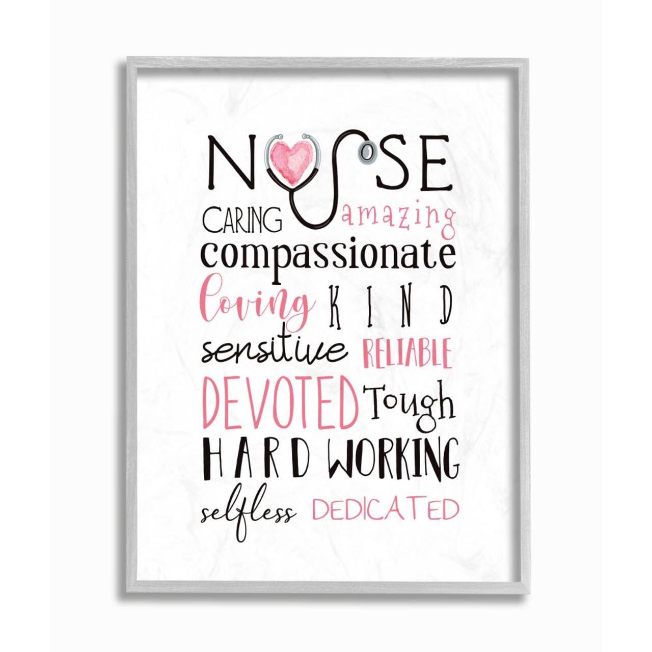 Stupell Industries Nurse Inspirational Description Healthcare Professional Gratitude Framed Wall Art